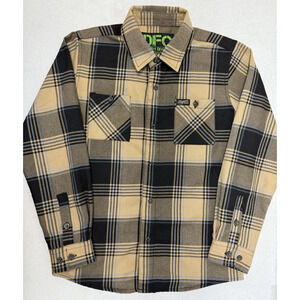 DIXXON Flannel Hofmann DFC Youth Division Brown Plaid Snap Shirt Boy's Medium
